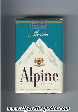 alpine black name menthol ks 20 s usa