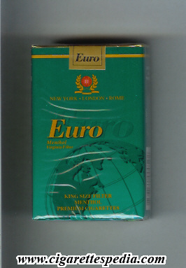 euro menthol virginia filter ks 20 s uruguay usa