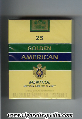golden american with emblem on the middle menthol ks 25 h germany