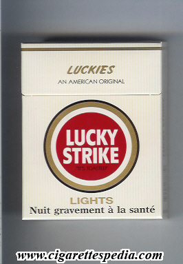 lucky strike luckies an american original lights ks 25 h gold luckeis and lights red ring france usa