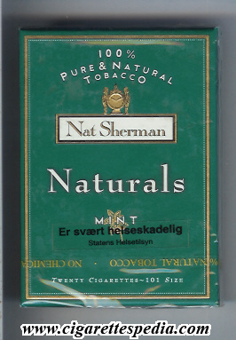 nat sherman naturals mint l 20 b green usa