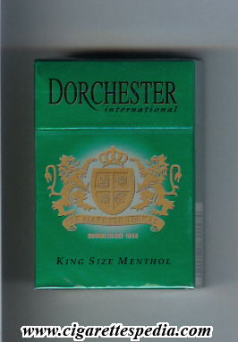 dorchester international menthol ks 20 h green england