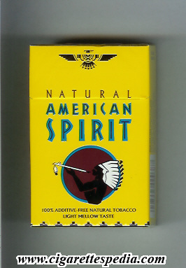 natural american spirit light mellow taste ks 20 h yellow usa