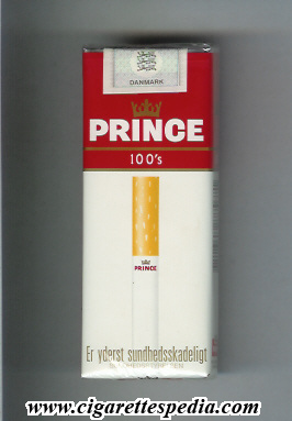 prince with cigarette 100's l 10 s denmark