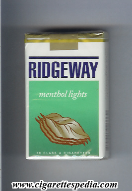 ridgeway menthol lights ks 20 s usa