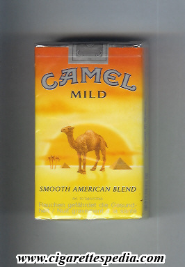 camel with sun smooth american blend mild ks 20 s switzerland usa