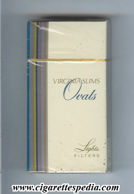 virginia slims name by one line ovals lights filters l 20 s usa