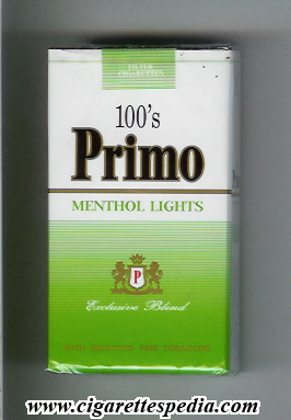 primo exclusive blend menthol lights l 20 s macedonia