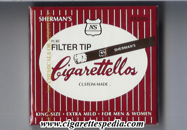 sherman s cigarettellos filter tip brown 0 9ks 20 b usa