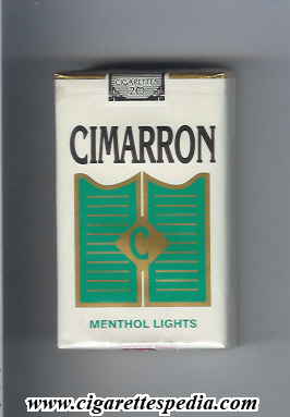 cimarron menthol lights ks 20 s usa
