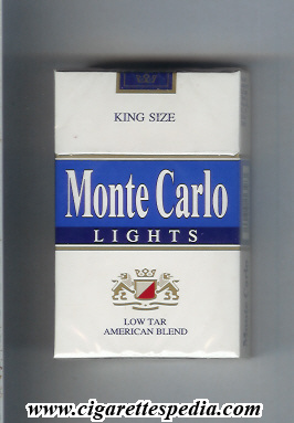 monte carlo cigarette Monte Carlo (american version) (emblem from below) (Lights Low Tar American  Blend) KS-20-H - Germany and USA