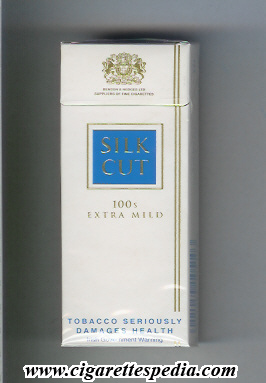 silk cut extra mild l 10 h white blue england