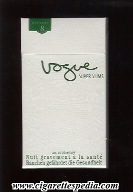 vogue dutch version name in the middle super slims menthol 8 l 20 h holland