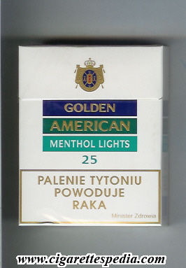 golden american with emblem on the top menthol lights ks 25 h poland