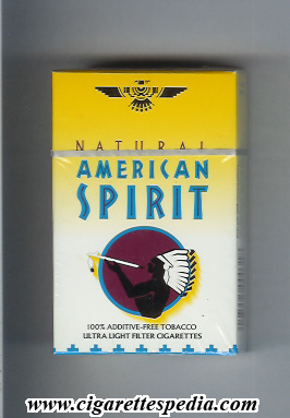 natural american spirit ultral light ks 20 h white yellow usa