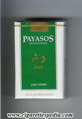 payasos honduranian version desde 1936 con filtro mentolados ks 20 s honduras
