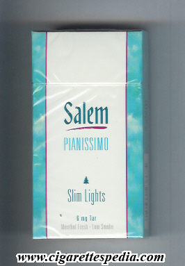 salem with red line pianissimo slim lights menthol fresh l 20 h usa