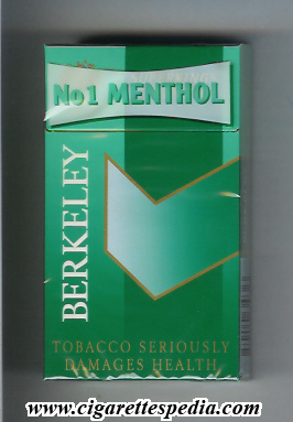 berkeley menthol cigarettes Berkeley (english version) (vertical name) (Menthol) L-20-H (green) -  England