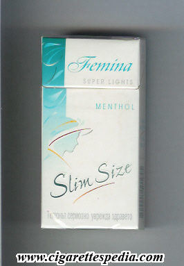 femina bulgarian version design 3 slim size super lights menthol 0 9l 20 h bulgaria