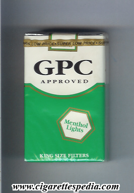 gpc design 2 approved menthol lights ks 20 s usa