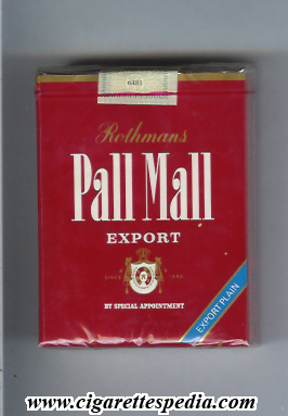 pall mall american version rothmans export export plain ks 25 s red