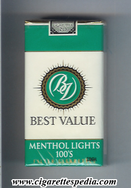best value bv menthol lights l 20 s usa
