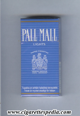 pall mall american version famous cigarettes lights ks 10 h blue finland usa