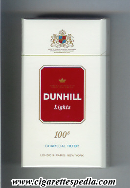 dunhill english version lights charcoal filter l 20 h white red japan usa