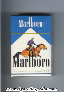 marlboro with cow boy on horse ks 20 h white blue usa