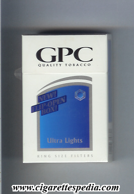 gpc design 3 quality tabacco ultra lights ks 20 h usa