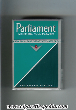 parliament emblem in the middle menthol full flavor ks 20 h usa