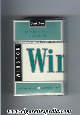 win s ton with vertical small winston menthol lights ks 20 h usa