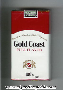 gold coast american version premium carolina gold cigarettes full flavor l 20 s usa