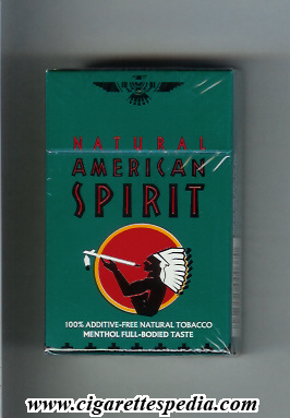natural american spirit menthol full bodied taste ks 20 h green usa
