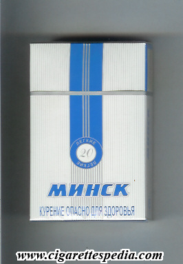 minsk cigarettes Minsk (T) (design 3) (Legkie) (T) KS-20-H (white and blue) - Byelorus