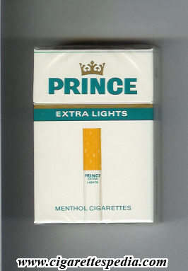 prince with cigarette extra lights menthol ks 20 h sweden