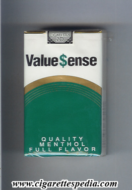 value sense quality menthol full flavor ks 20 s usa