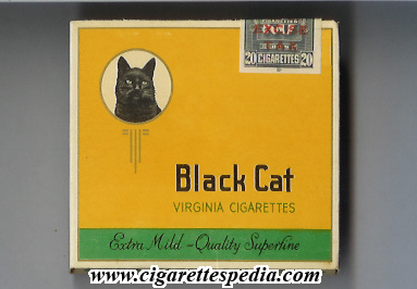 black cat with a cat virginia cigarettes extra mild s 20 b yellow canada