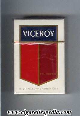 viceroy with big flag in the middle filters ks 20 h rich natural tobaccos usa