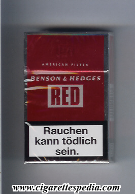 benson hedges red american filter ks 20 h red silver austria england
