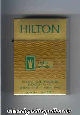 hilton american version gold lights menthol ks 20 h hong kong china usa