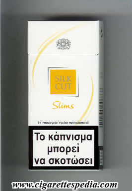 greek slim cigarettes Silk Cut (Slims) L-20-H (white and yellow) - Greece and England