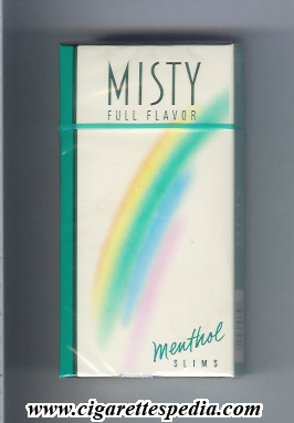 misty with line from the left full flavor menthol l 20 h usa