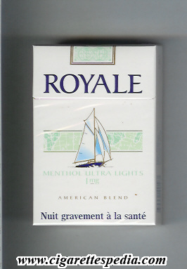 royale french version royale in the top with map american blend menthol ultra lights 1 mg ks 20 h france