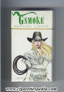 gsmoke western blend menthol lights l 20 h with cowgirl white usa