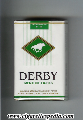 derby peruvian version menthol lights ks 20 s peru