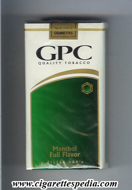 gpc design 3 quality tabacco menthol full flavor l 20 s usa