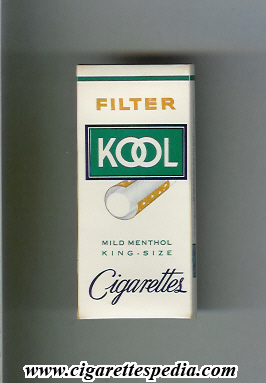 kool design 1 mild menthol ks 4 h white green with picture with cigarette usa