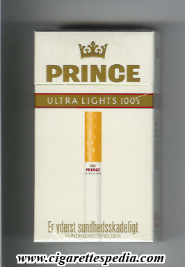 prince with cigarette ultra lights 100's l 20 h denmark