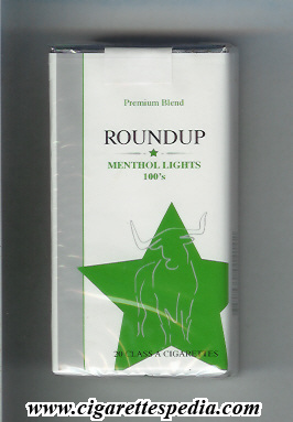 roundup premium blend menthol lights l 20 s india